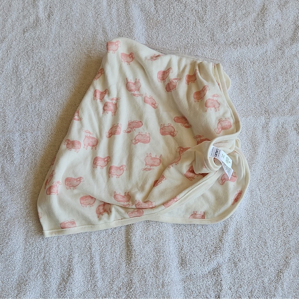 Carter's Just One You Receiving Blanket One Size White/Pink Pig Cotton Blend